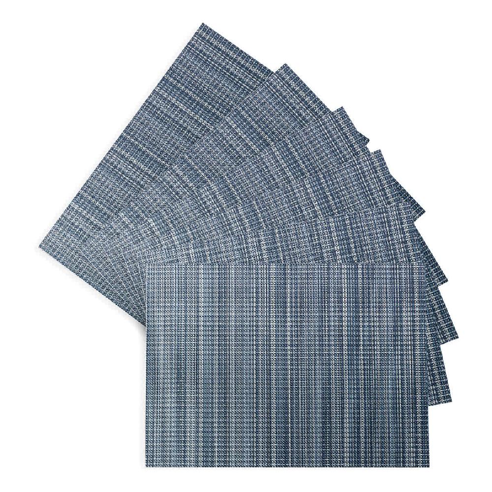 At Home Set Of 6 Sandford Woven Vinyl Placemats 18x13