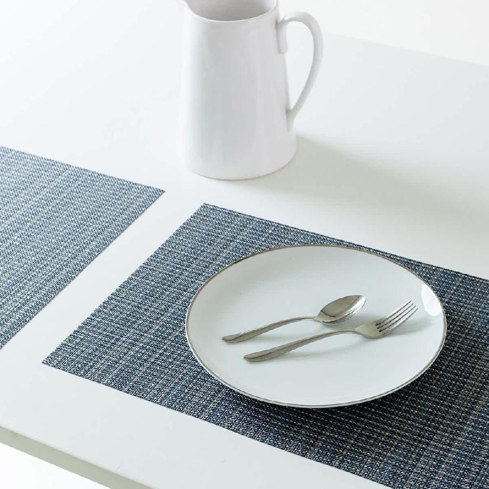 At Home Set Of 6 Sandford Woven Vinyl Placemats 18x13