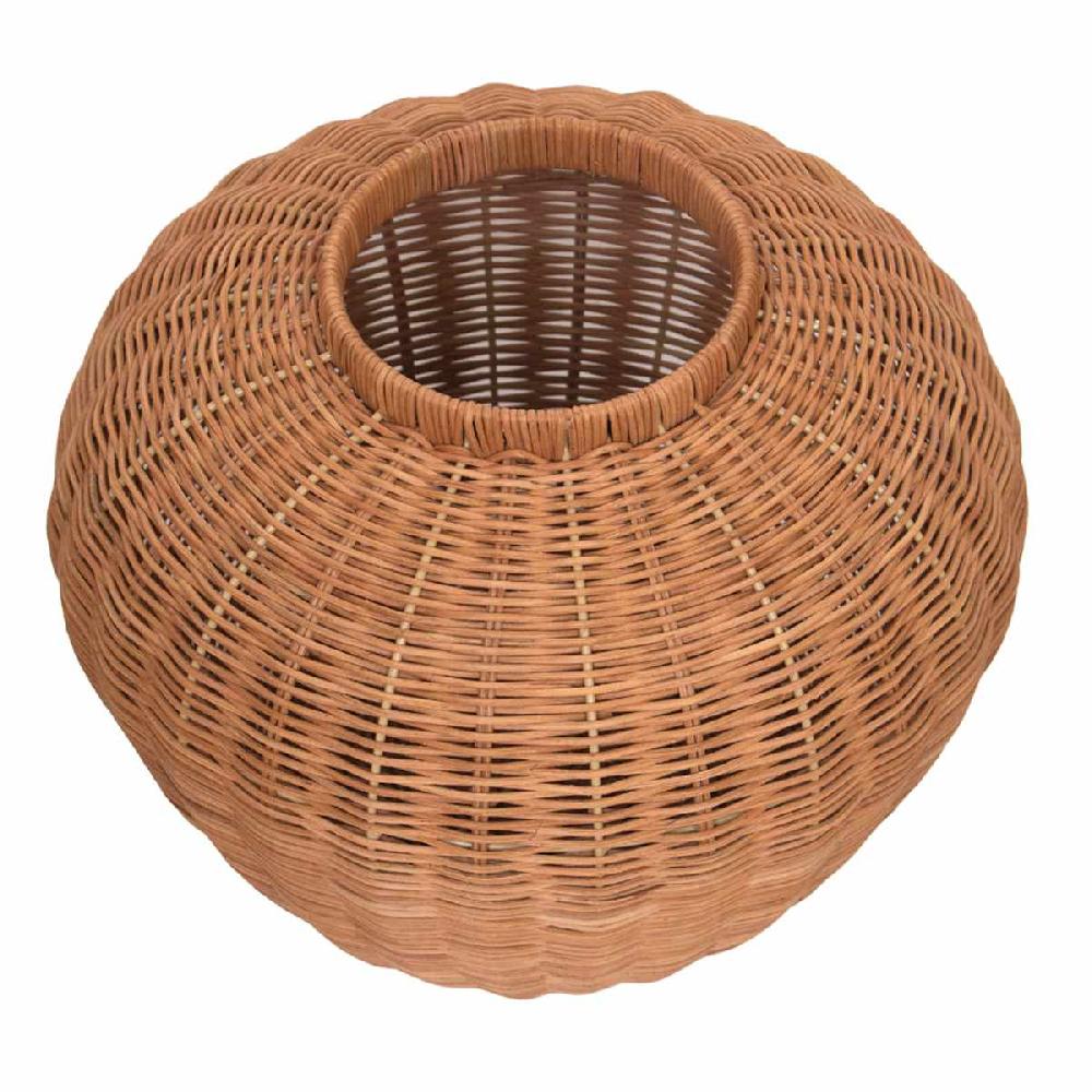 At Home Short Natural Rattan Decorative Vase 13.6x10.8