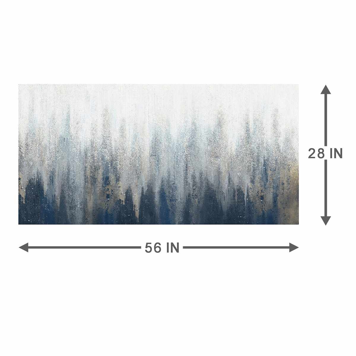 At Home Silver Beats Textured Canvas Wall Art 56x28