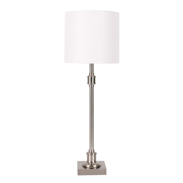 at home Silver Metal Buffet Large Table Lamp with Shade 29"