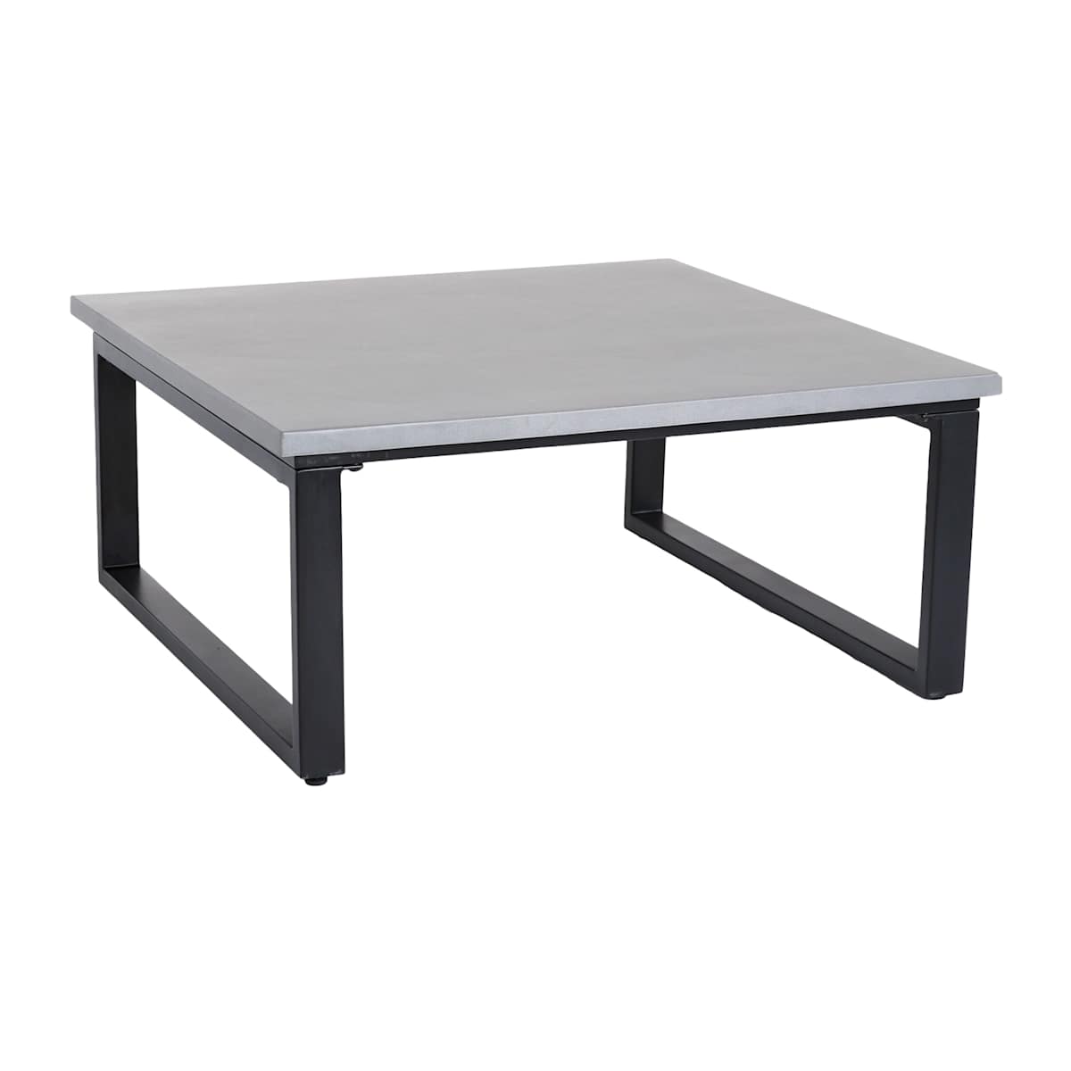 At Home Soho Black Metal With Cement Top Patio Coffee Table