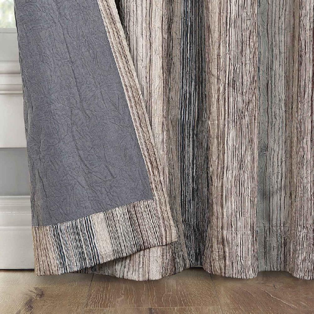 At Home Stone Striped Room Darkening Grommet Curtain Panel 84"