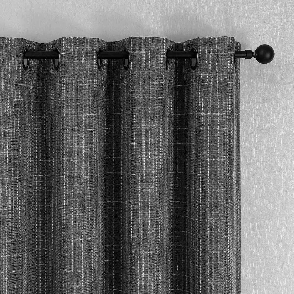 At Home Sun Shield Charcoal Blackout Grommet Curtain Panel 95"