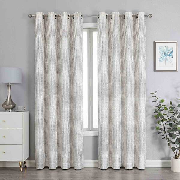 at home Sun Shield Linen Blackout Grommet Curtain Panel 84"