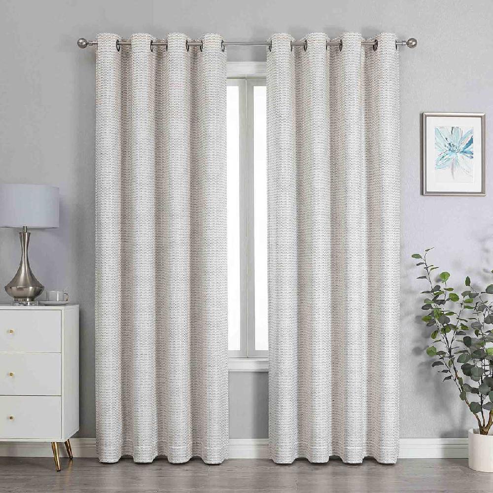 At Home Sun Shield Linen Blackout Grommet Curtain Panel 95"