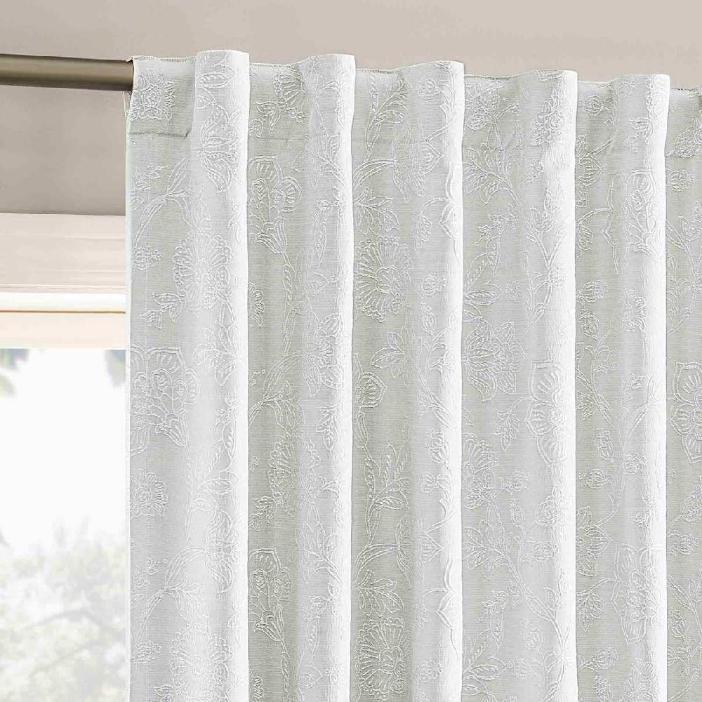 At Home Sun Zero Pearl Extreme Blackout Curtain Panel 84"