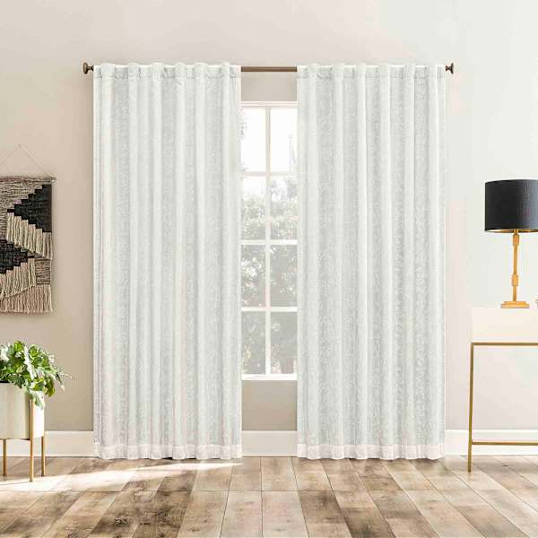 at home Sun Zero Pearl Extreme Blackout Curtain Panel 84"