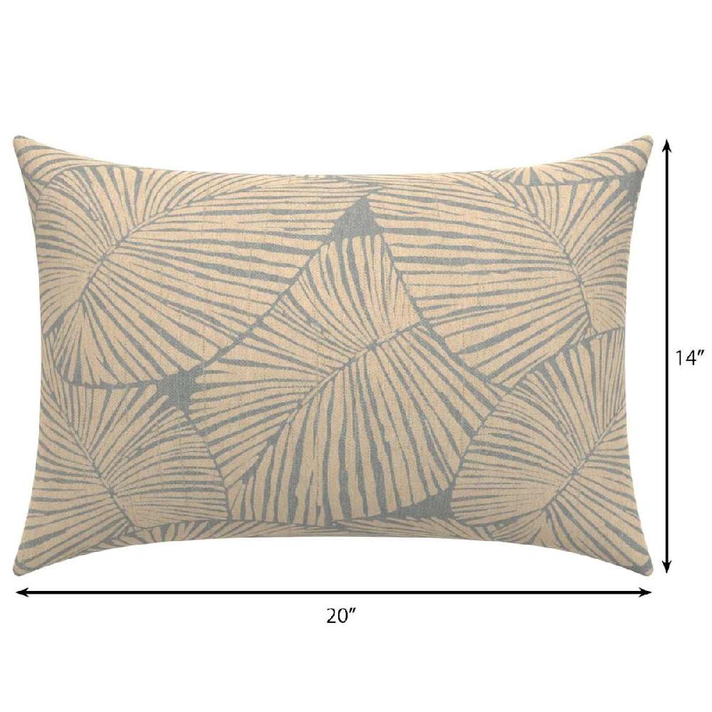 At Home Talia Palm Lumbar Outdoor Throw Pillow 14x20
