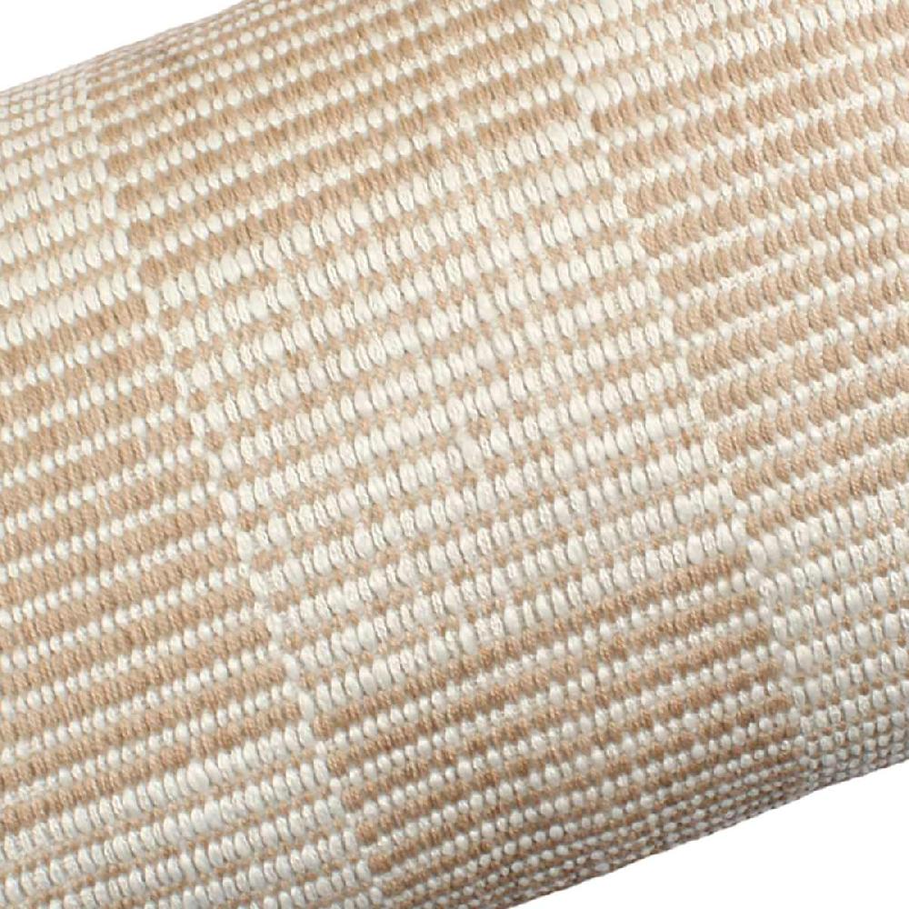At Home Tan Checkered Lumbar Outdoor Throw Pillow 14x24