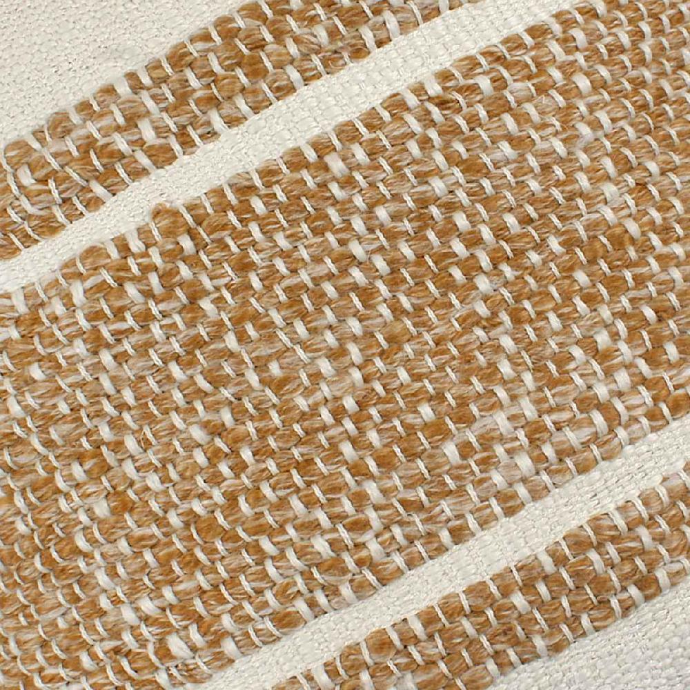 At Home Tan & White Block Stripe Square Outdoor Throw Pillow 18"