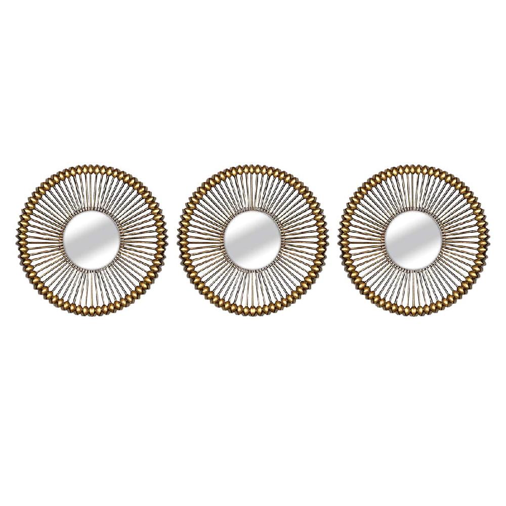 At Home Three Piece Set Round Mirrors With Open Frame 10x10
