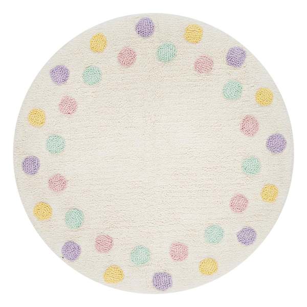 at home Tiny Dreamers Multicolor Polka Dot Washable Tufted Accent Rug 3'