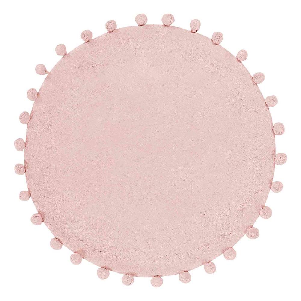 At Home Tiny Dreamers Pink Round Pom-Pom Accent Rug 3'