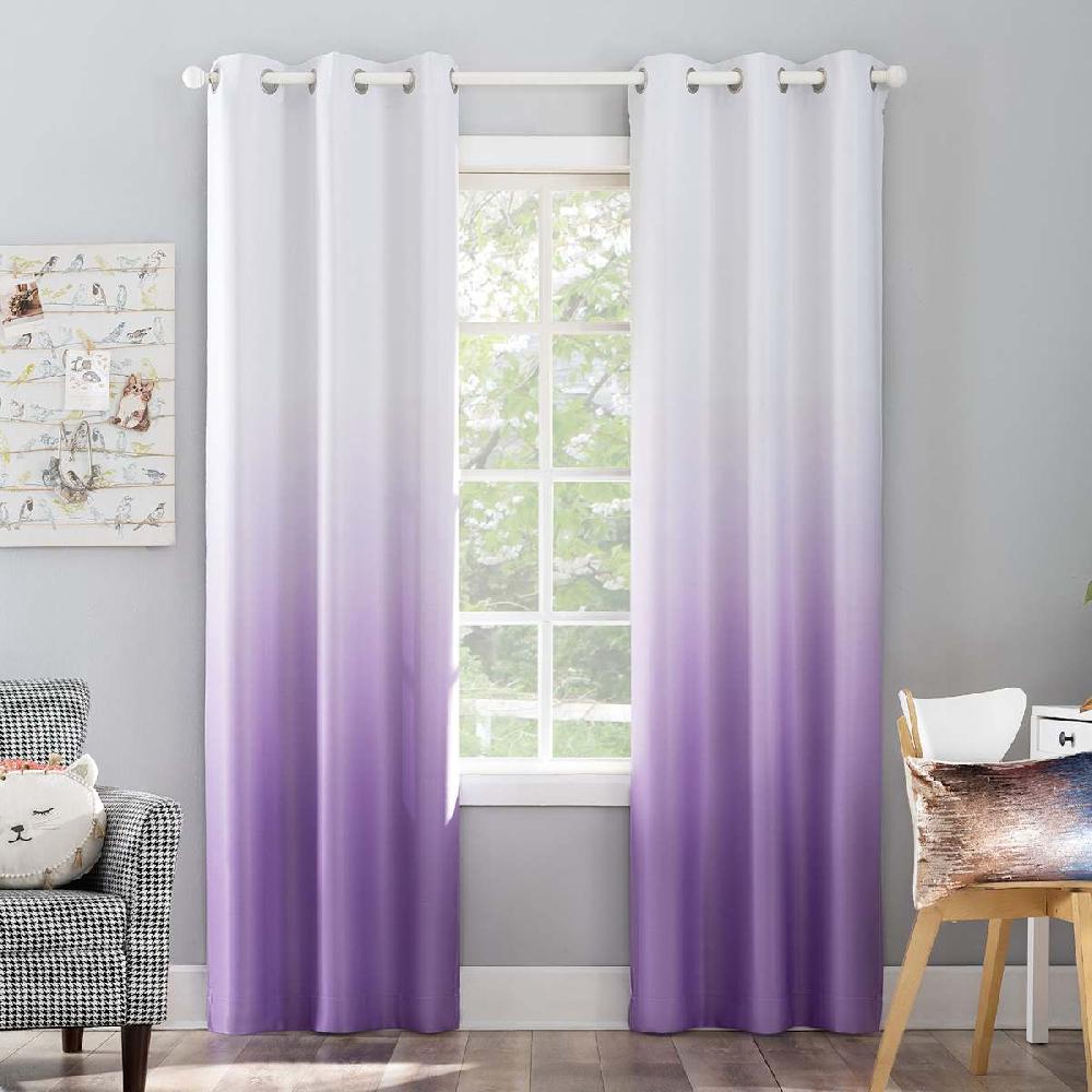 At Home Tiny Dreamers Purple Ombre Blackout Grommet Curtain Panel 84"