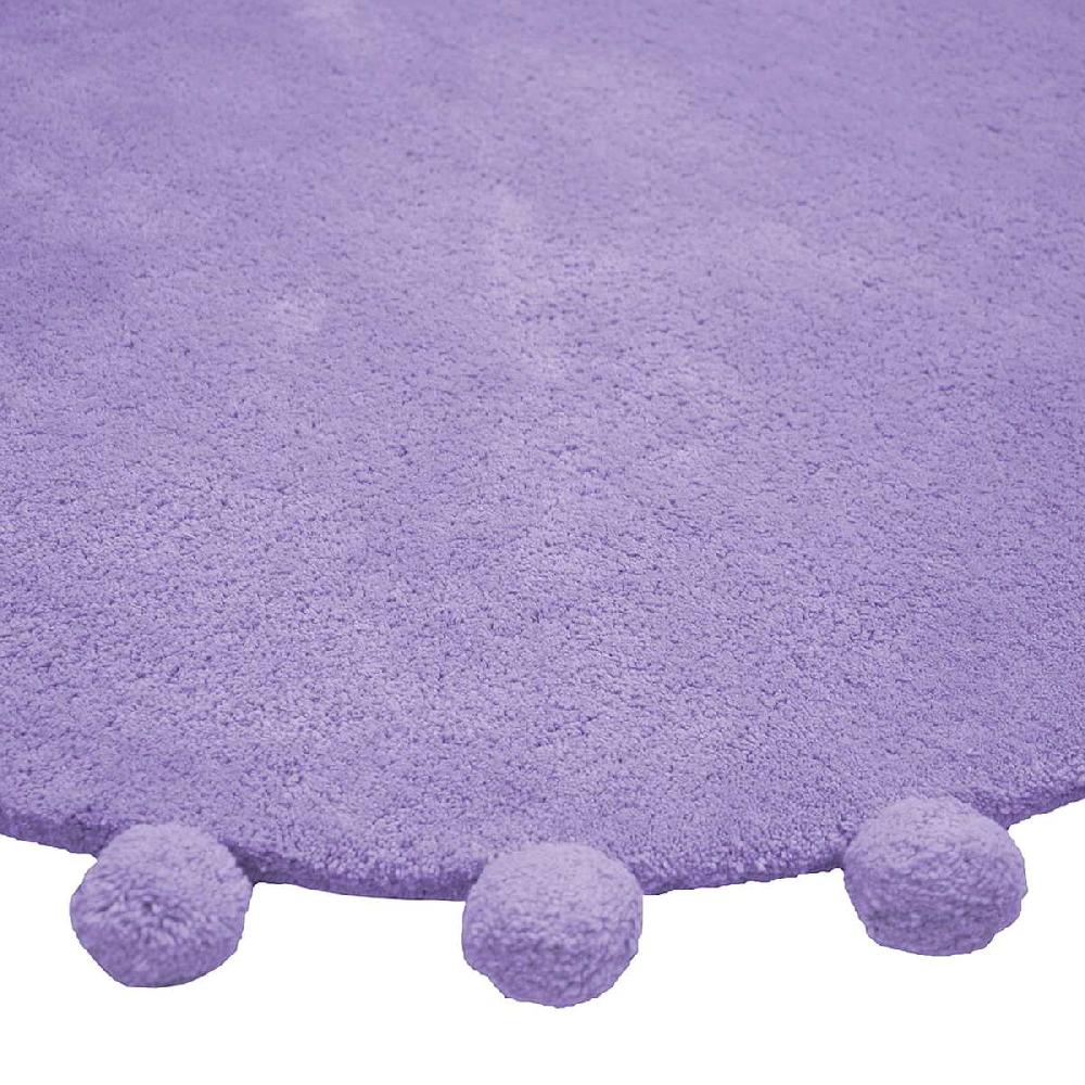 At Home Tiny Dreamers Purple Round Pom-Pom Accent Rug 3'