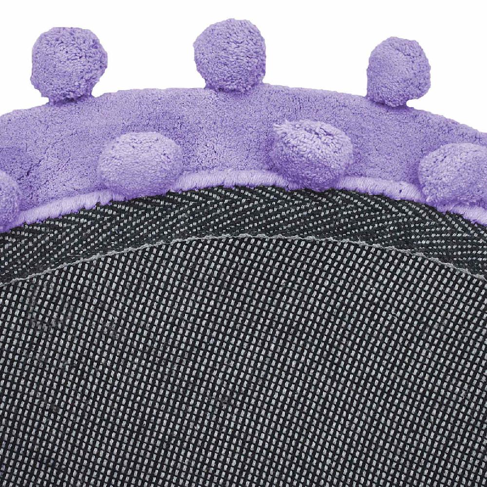 At Home Tiny Dreamers Purple Round Pom-Pom Accent Rug 3'
