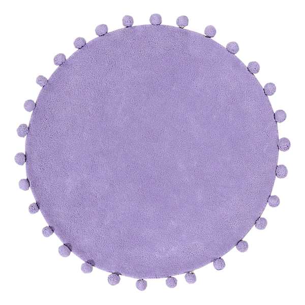 at home Tiny Dreamers Purple Round Pom-Pom Accent Rug 3'
