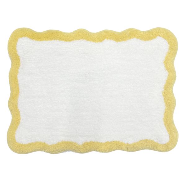 at home Tiny Dreamers Yellow Scalloped Border Bath Rug 17x24
