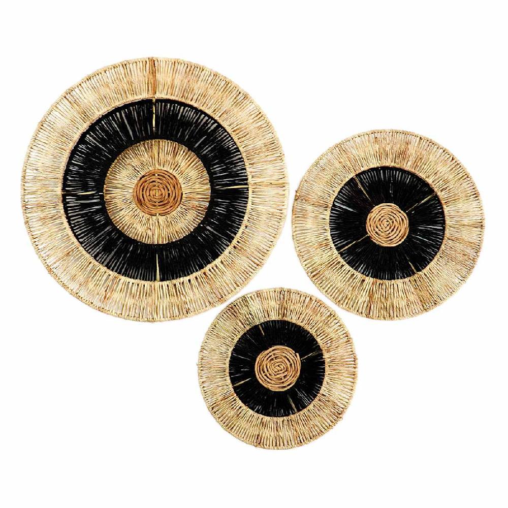 At Home Tracey Boyd 3-Piece Geo Seagrass Round Wall Baskets