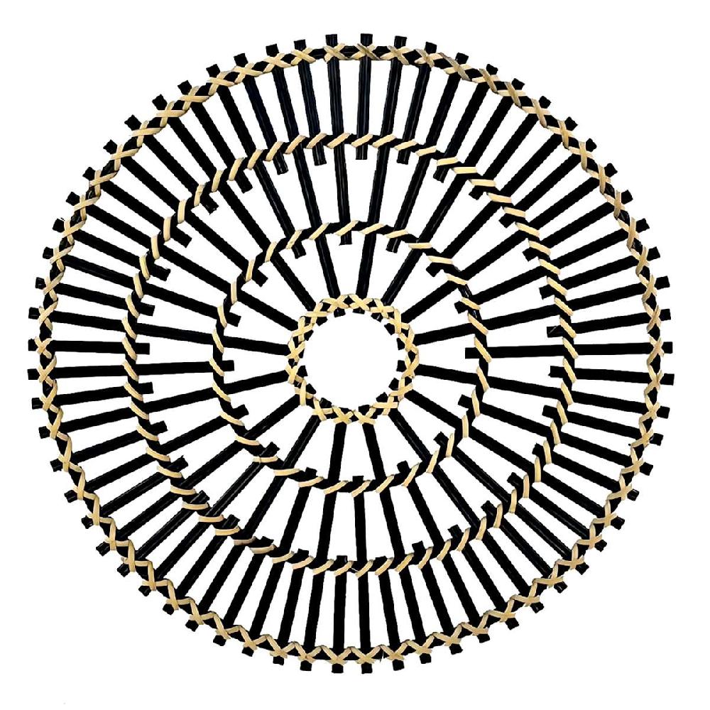 At Home Tracey Boyd Black Bamboo Round Wall Basket Medium