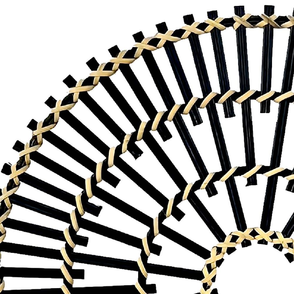 At Home Tracey Boyd Black Bamboo Round Wall Basket Medium