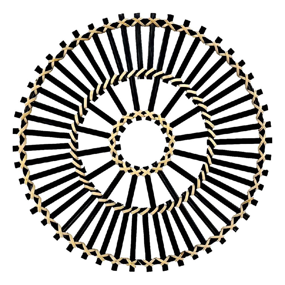 At Home Tracey Boyd Black Bamboo Round Wall Basket Small