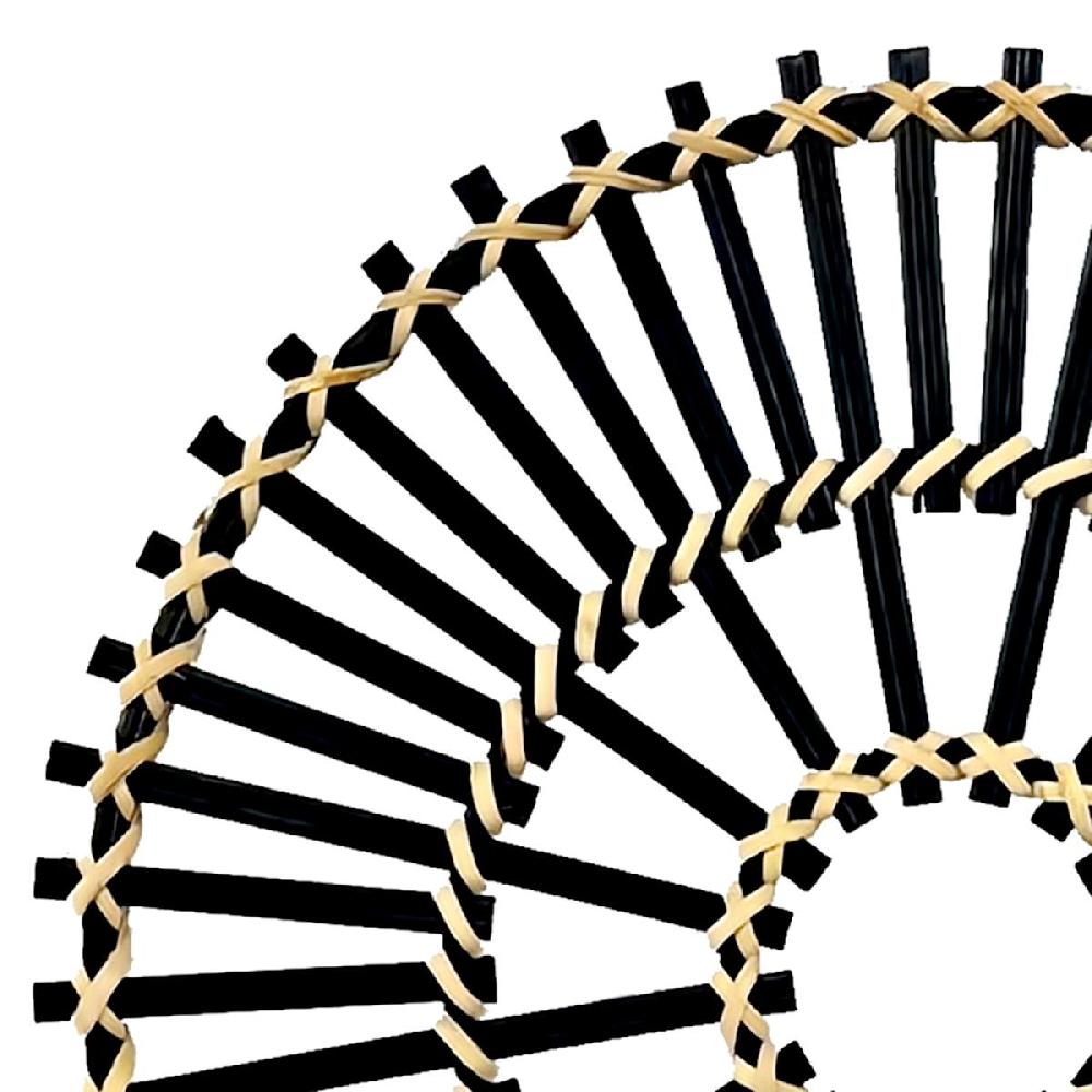 At Home Tracey Boyd Black Bamboo Round Wall Basket Small