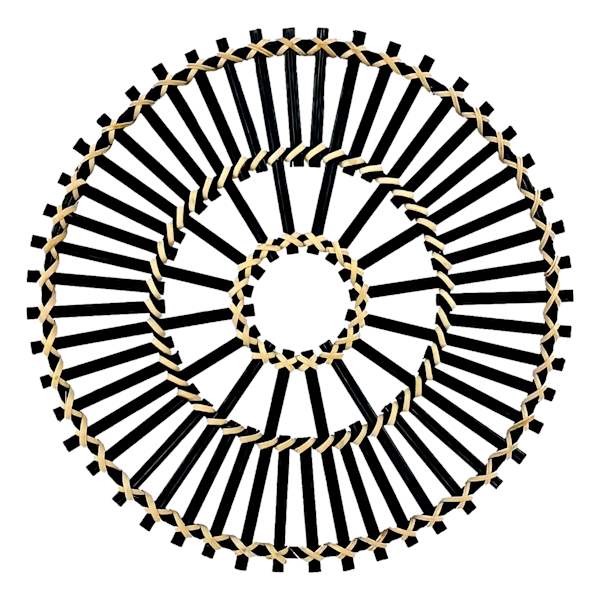 at home Tracey Boyd Black Bamboo Round Wall Basket Small