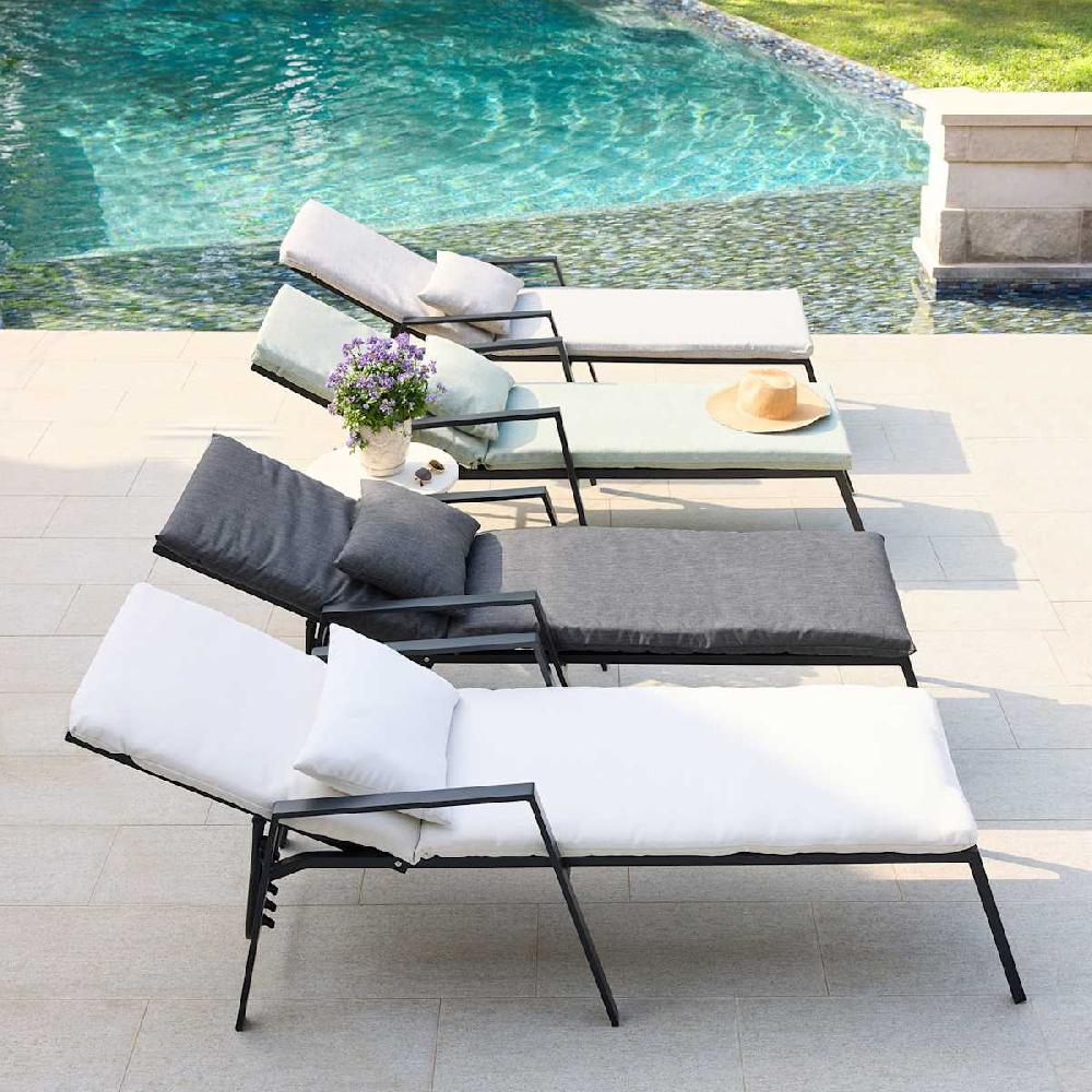 At Home Tristan Heather White Premium Outdoor Chaise Lounge Cushion