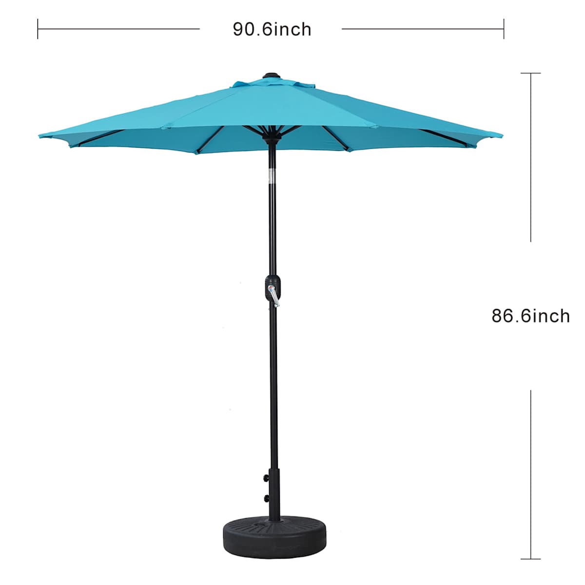 At Home Turquoise Crank & Tilt Round Patio Umbrella 7.5'