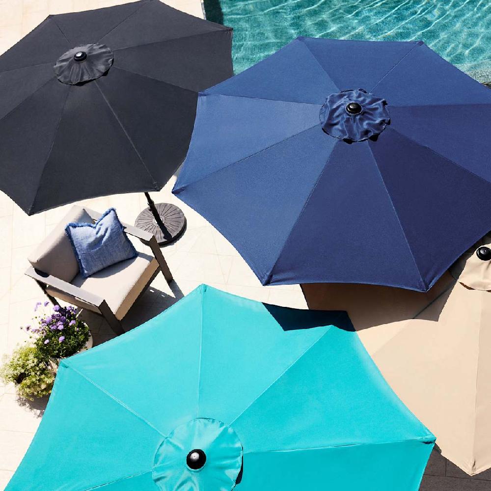 At Home Turquoise Crank & Tilt Round Patio Umbrella 7.5'