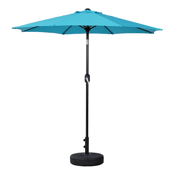 at home Turquoise Crank & Tilt Round Patio Umbrella 7.5'