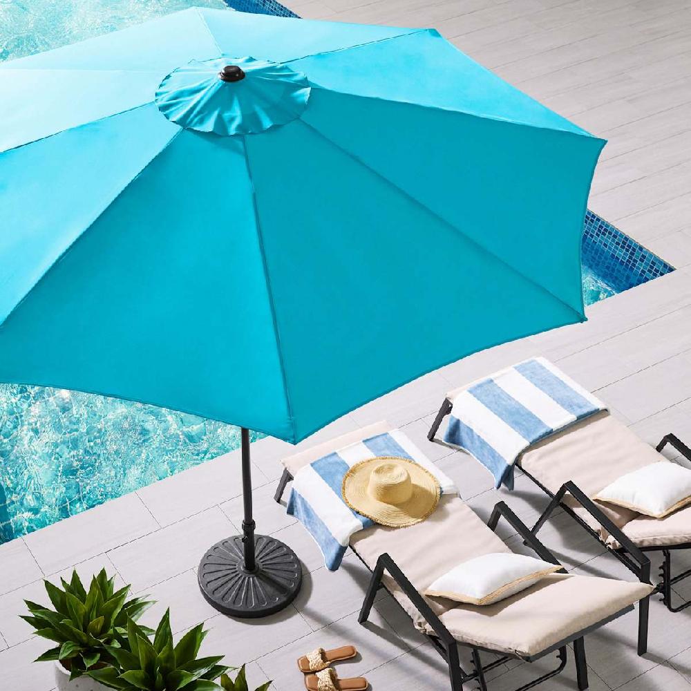 At Home Turquoise Crank & Tilt Round Patio Umbrella 9'