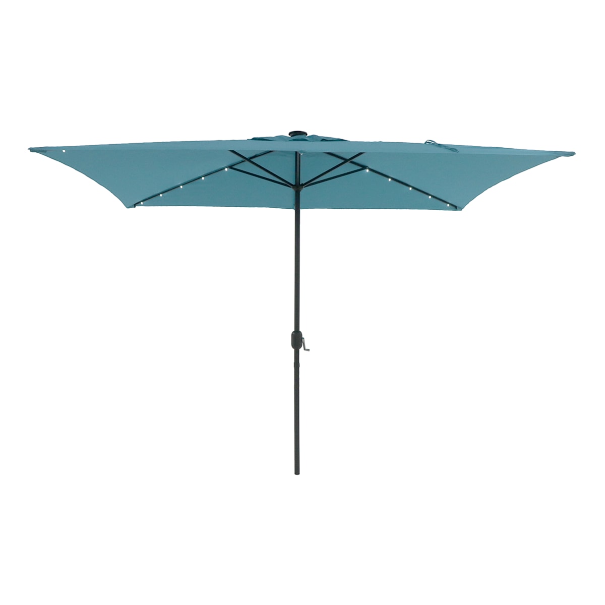 At Home Turquoise Rectangle LED Patio Umbrella 6.5x10'