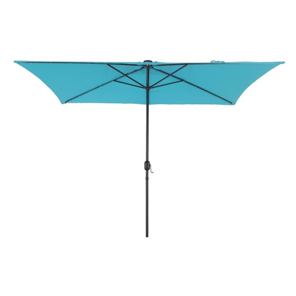 at home Turquoise Rectangle LED Patio Umbrella 6.5x10'