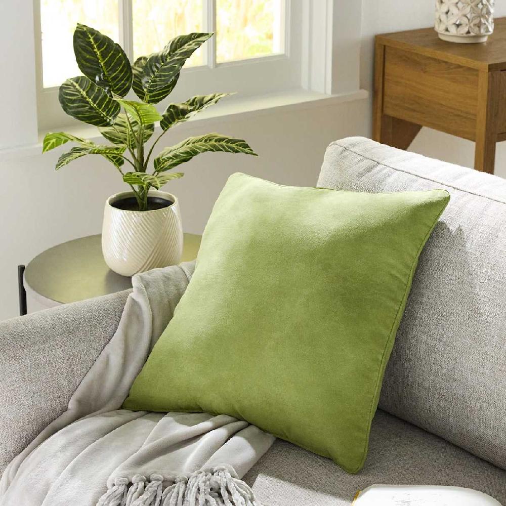 At Home Turtle Green Torrey Faux Suede Throw Pillow 18"