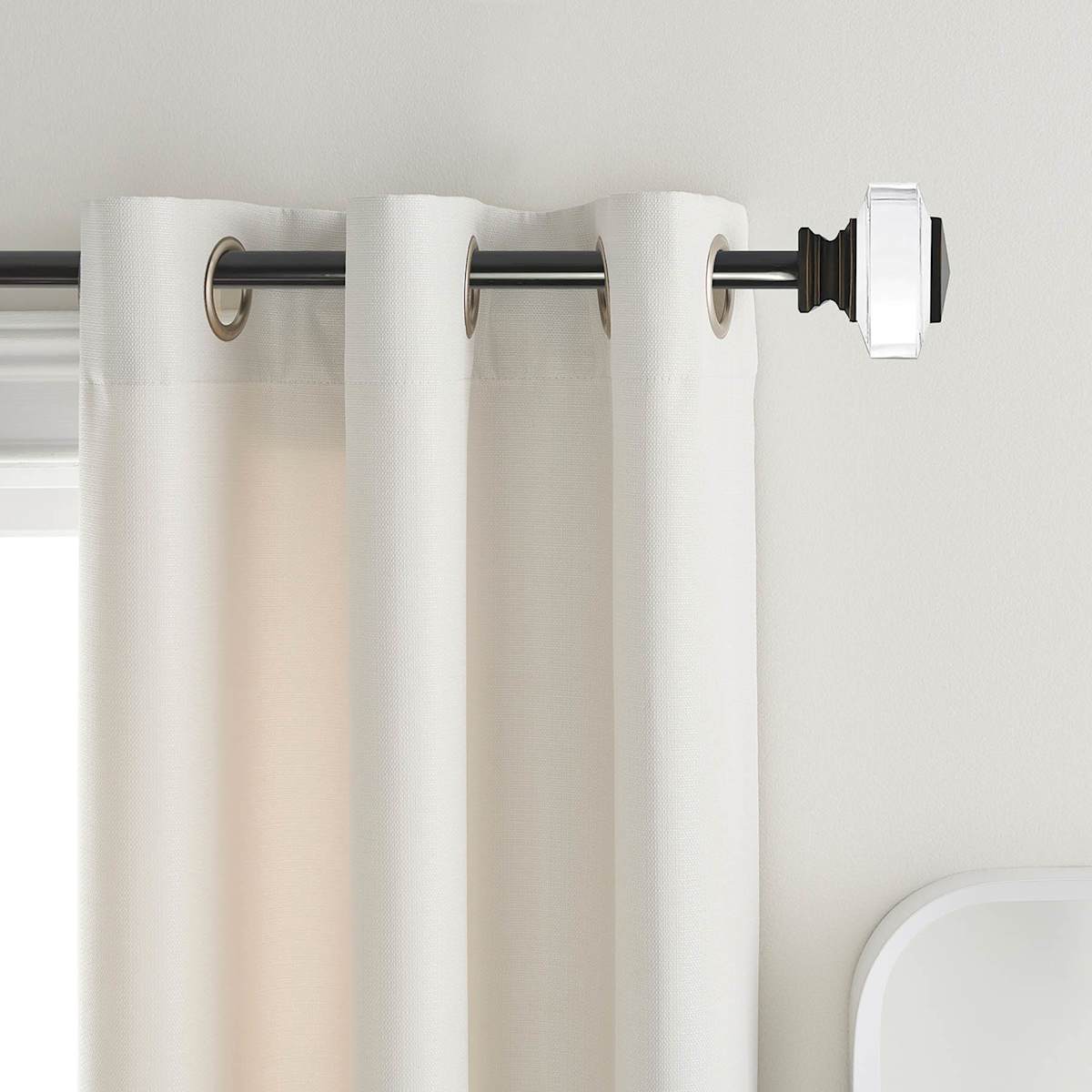 At Home Tyson 3/4" Clear & Bronze Square Curtain Rod 28-48"