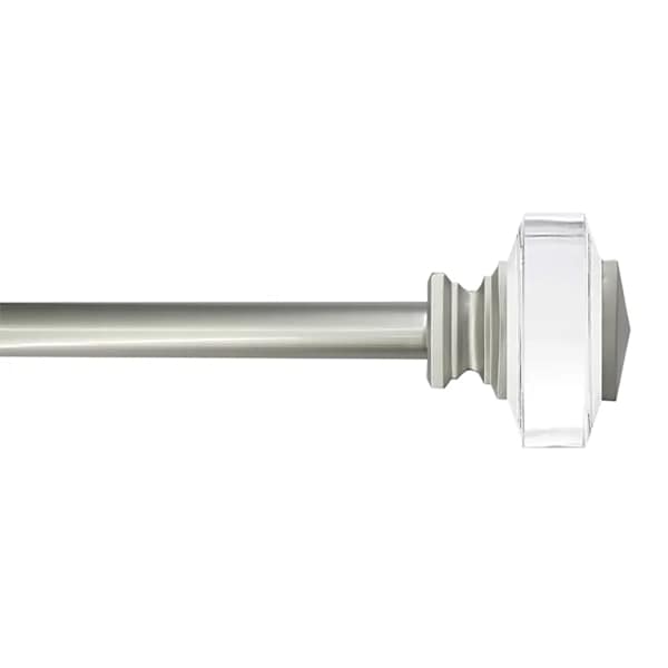 at home Tyson 3/4" Clear & Nickel Square Curtain Rod 48-84"