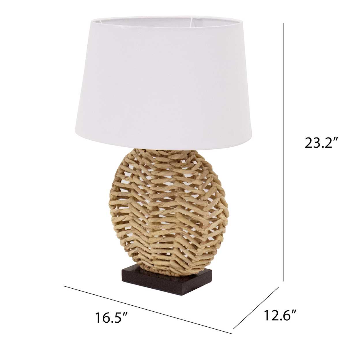 At Home Water Hyacinth Natural Weaving Medium Table Lamp With Shade 23"