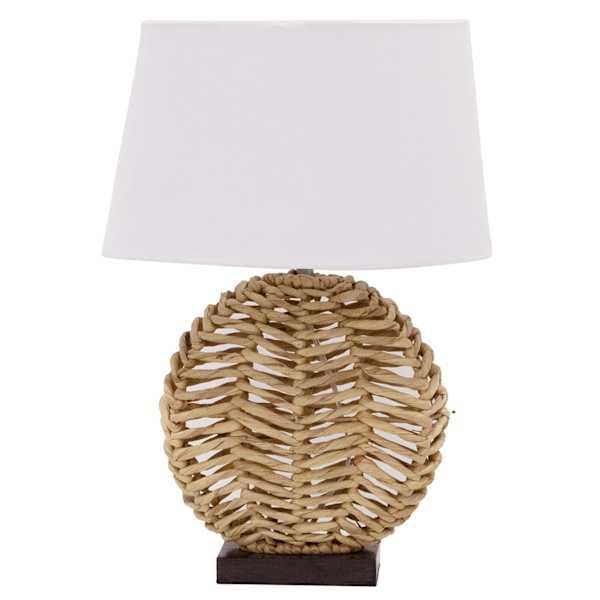 at home Water Hyacinth Natural Weaving Medium Table Lamp with Shade 23"