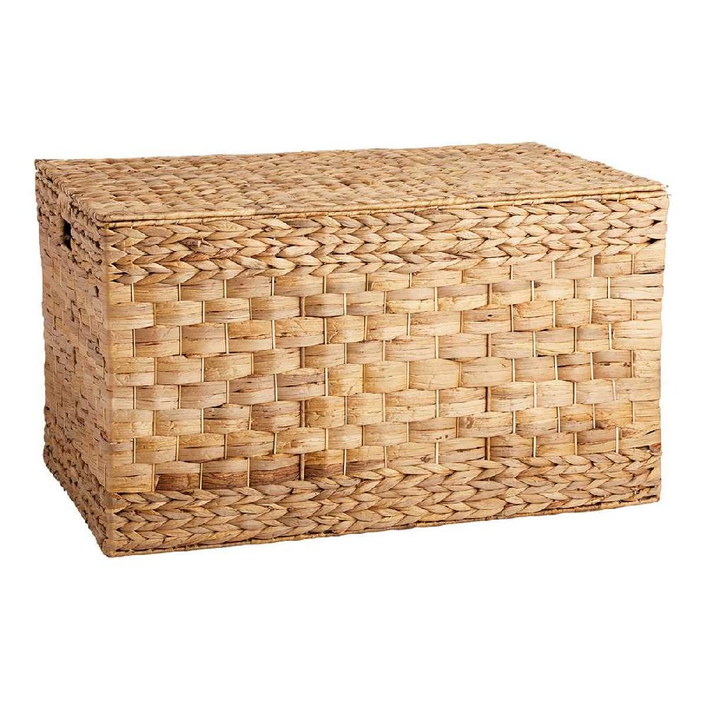 At Home Water Hyacinth Storage Trunk With Flat Lid Large