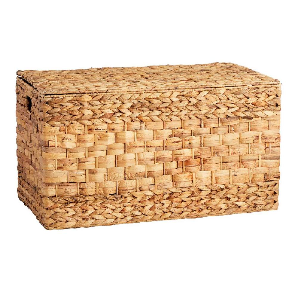 At Home Water Hyacinth Storage Trunk With Flat Lid Medium