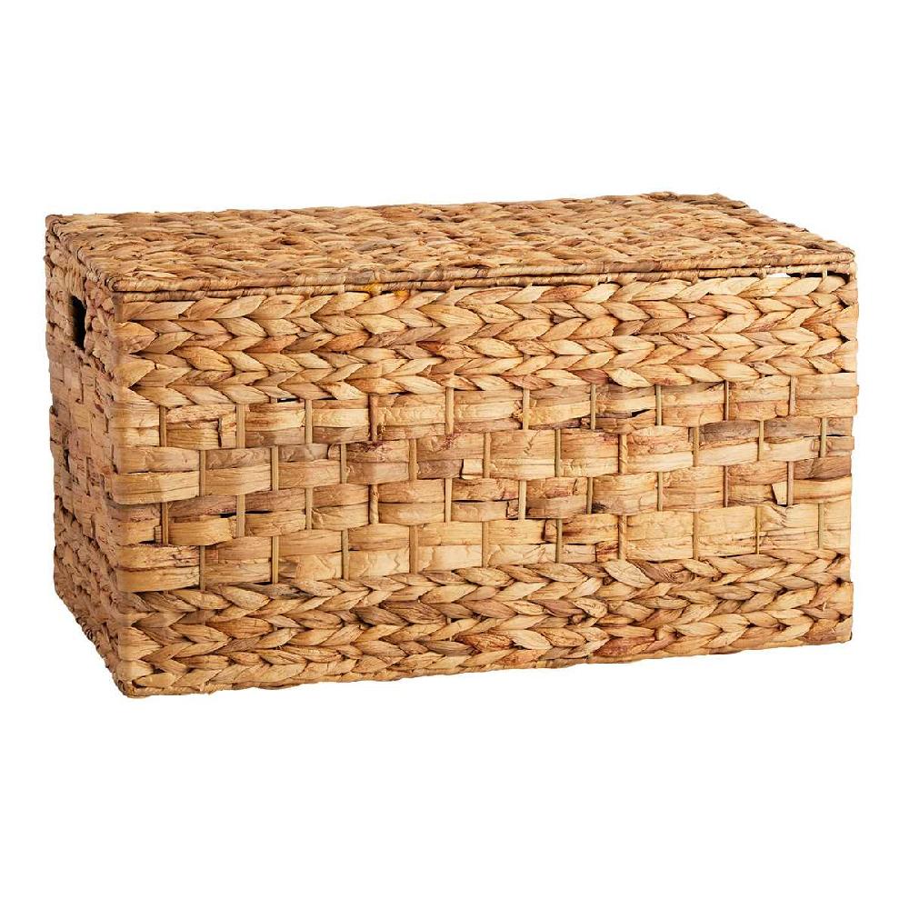At Home Water Hyacinth Storage Trunk With Flat Lid Small