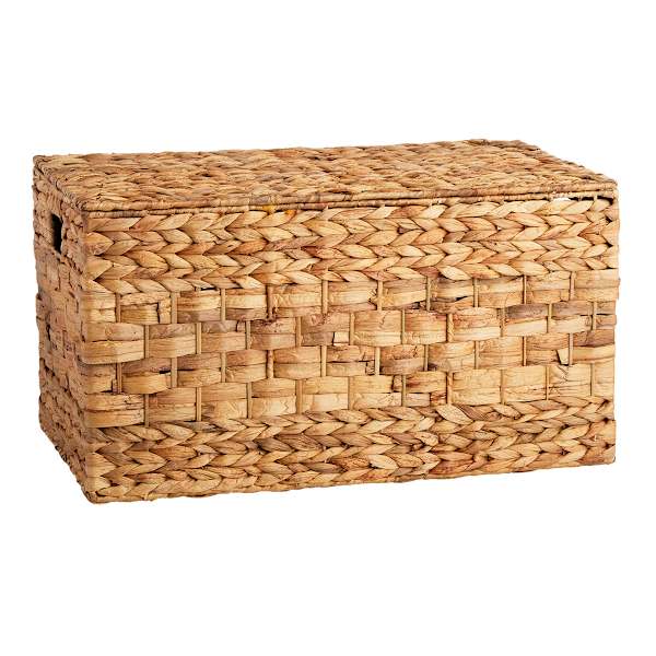 at home Water Hyacinth Storage Trunk with Flat Lid Small