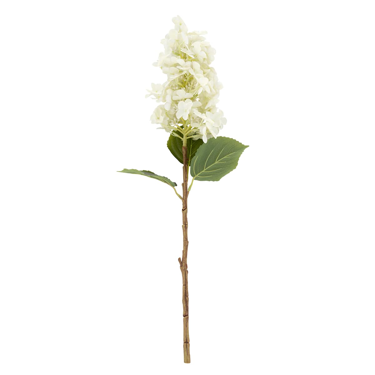 At Home White Fabric Real-Feel Cone Hydrangea Stem 24"
