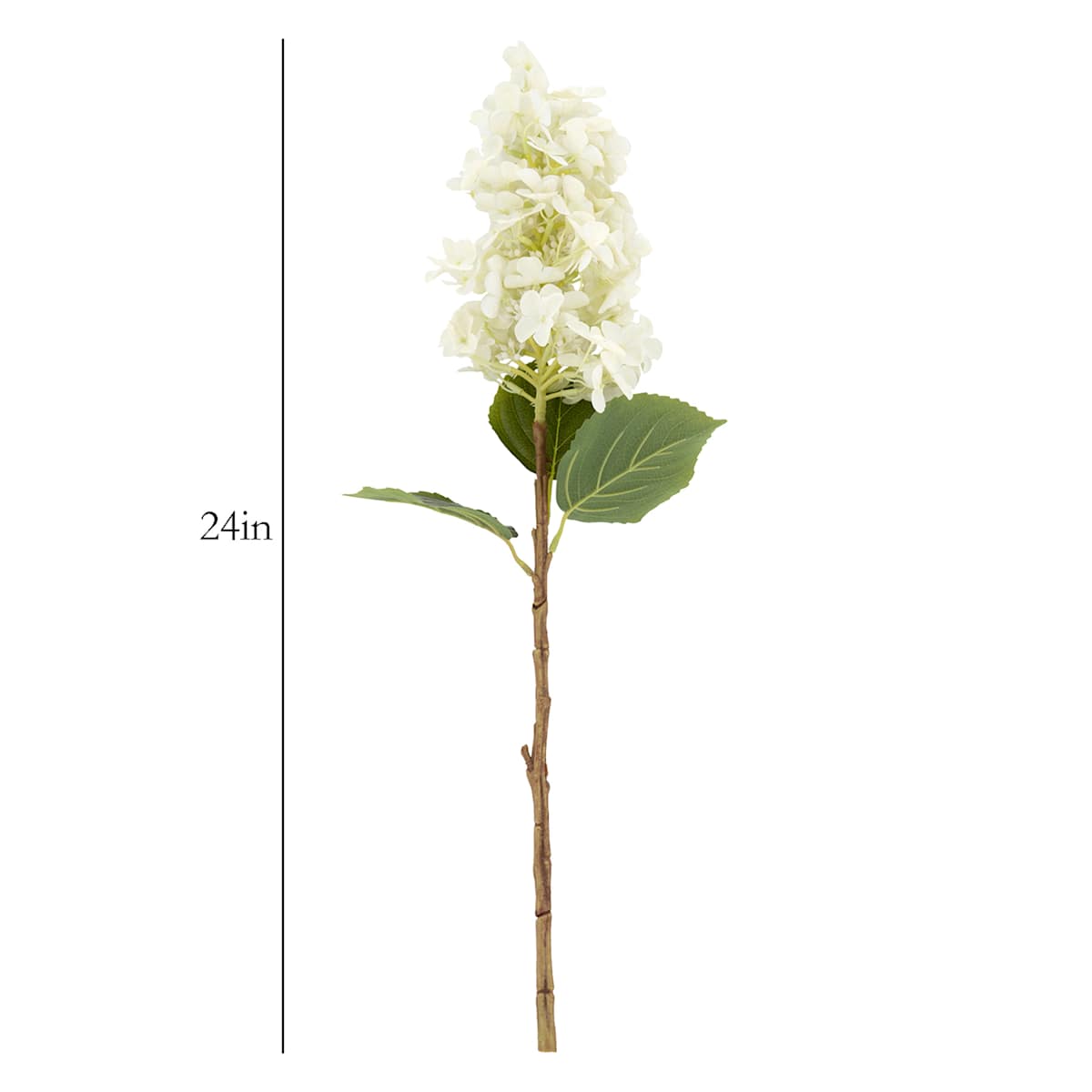 At Home White Fabric Real-Feel Cone Hydrangea Stem 24"