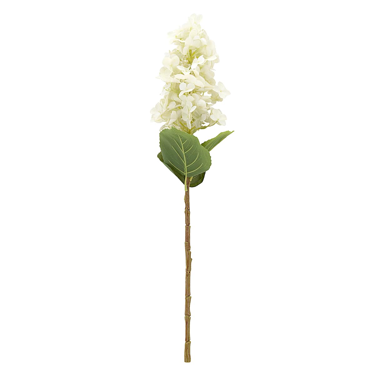 At Home White Fabric Real-Feel Cone Hydrangea Stem 24"