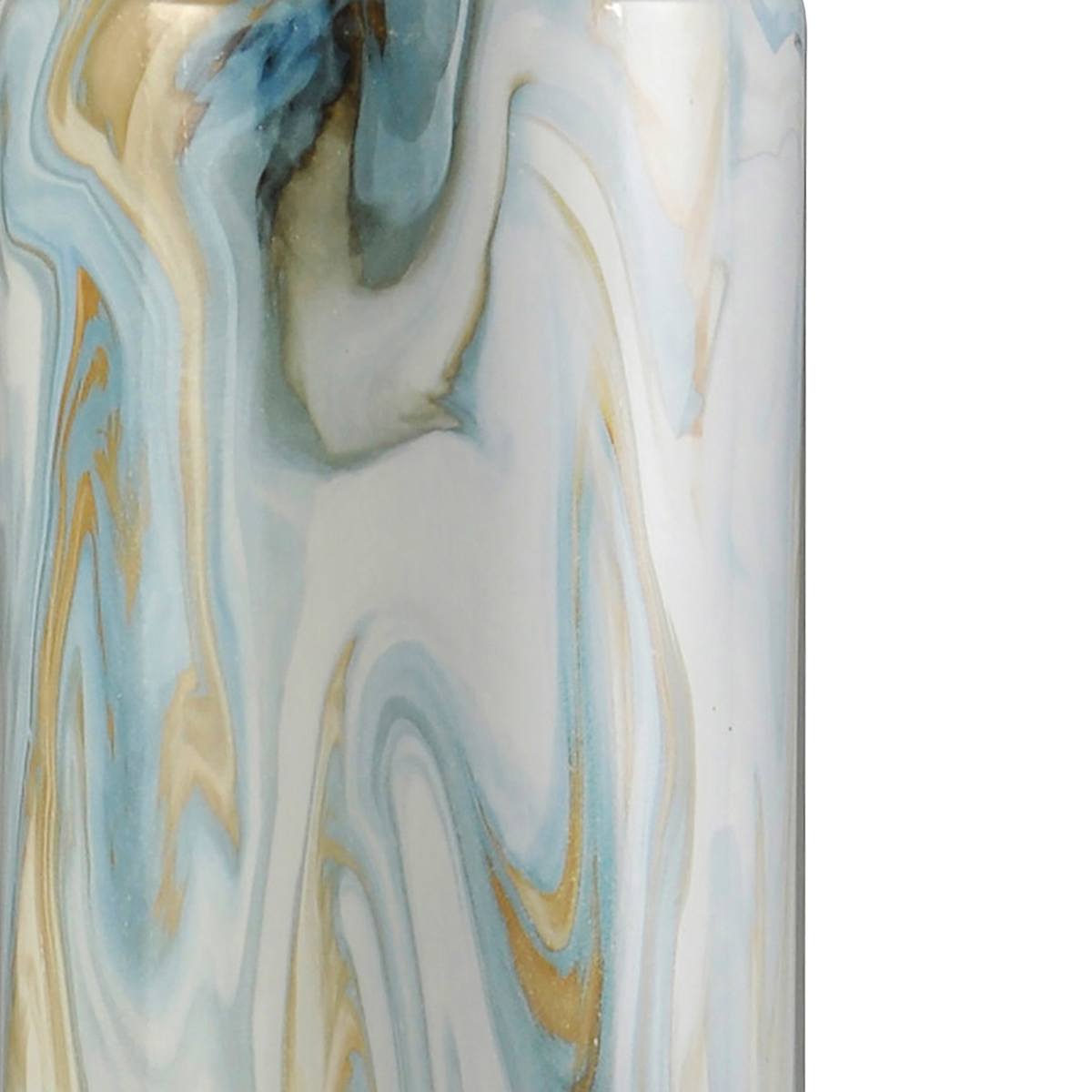 At Home White Marbled Large Table Lamp Base With Gold Accent 23"