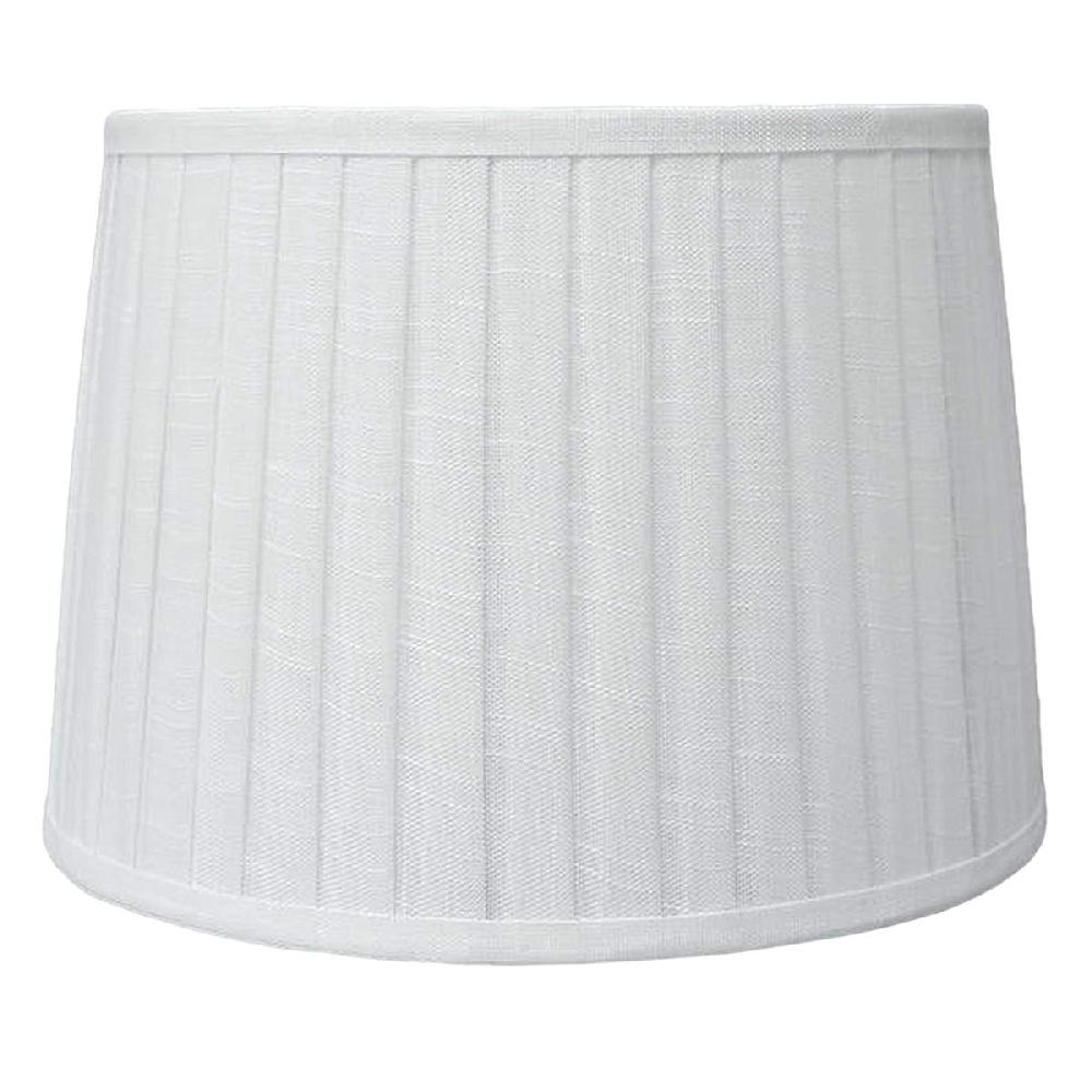 At Home White Pleated Tapered Drum Medium Table Lamp Shade 12x14x10